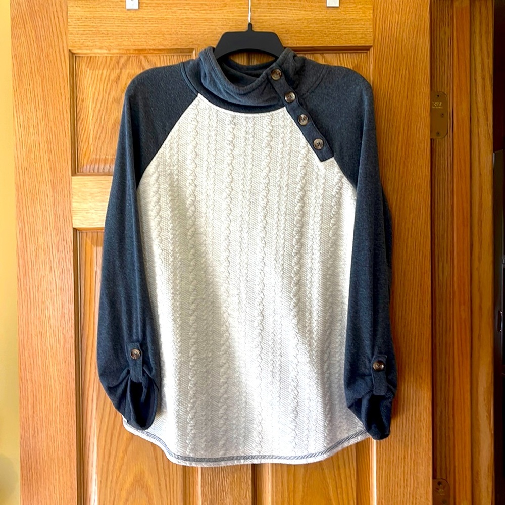 Soft Surroundings button neck sweater